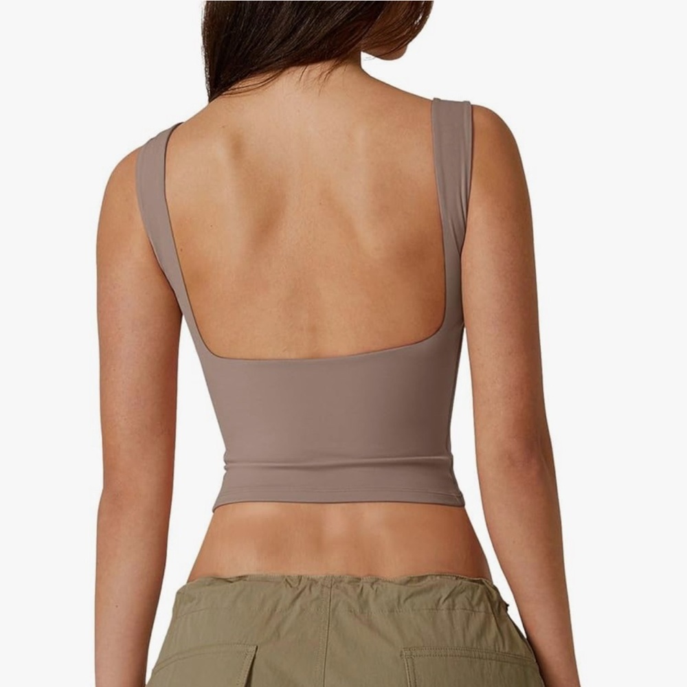 QINSEN Women's Sexy Open Back Sleeveless Crop Tank